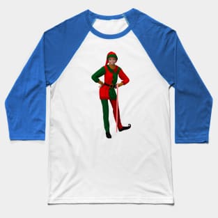 Christmas Elf Lady Baseball T-Shirt